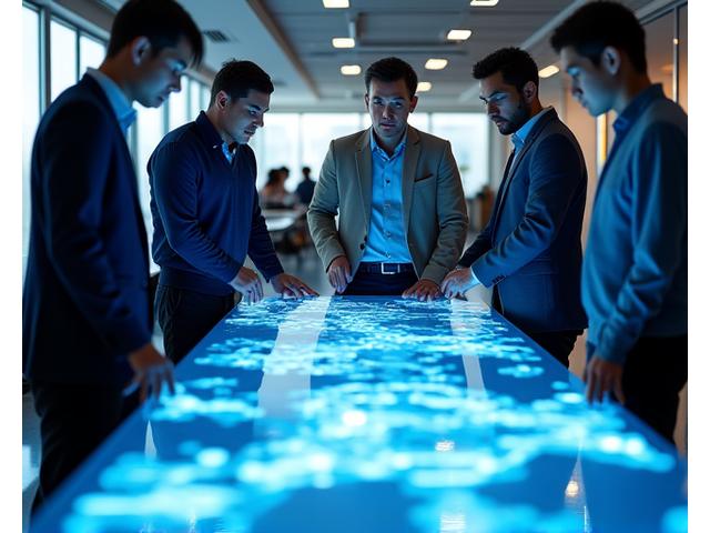 現代的なオフィスでディスカッションする多様なチームメンバーのイメージ